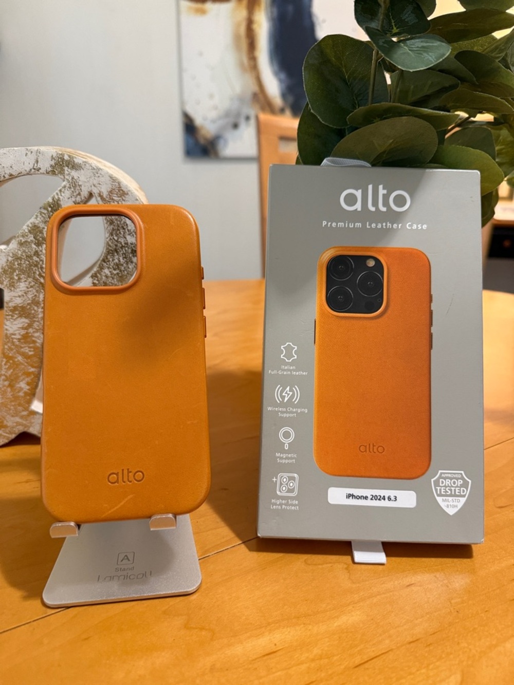 Alto Premium Leather iPhone 16 Pro Case - Caramel